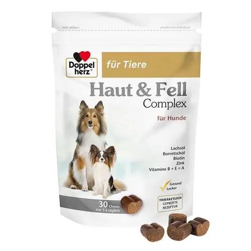 Doppelherz für Tiere Haut&Fell Compl.Chews für Hunde, 30 St