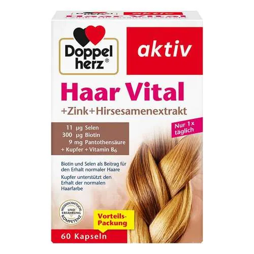 Doppelherz Haar Vital + Zink+Hirse Kapseln, 60 St