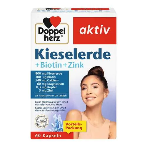 Doppelherz Kieselerde + Biotin+Zink Kapseln, 60 St