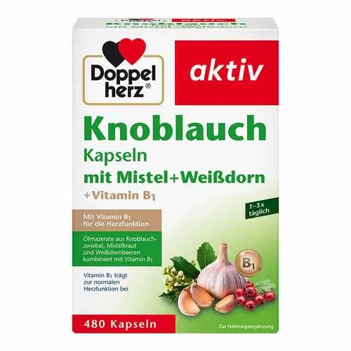 Doppelherz Knobl.Kap.mit Mistel + Weißdorn+Vitamin B1, 480 St