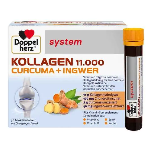 Doppelherz Kollagen 11.000 Curcuma + Ingw.system Tra, 30X25 ml