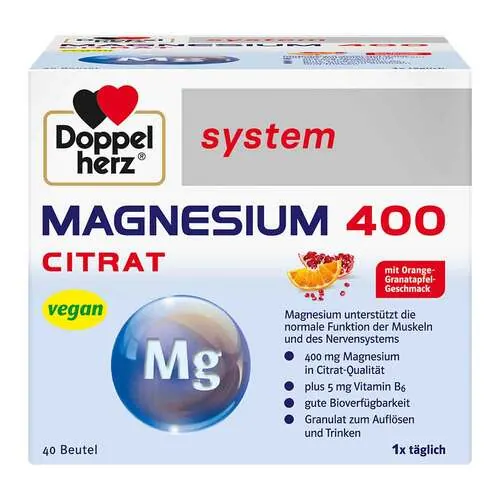 Doppelherz Magnesium 400 Citrat system Granulat, 40 St