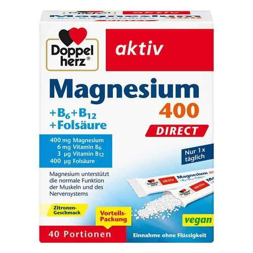 Doppelherz Magnesium + B Vitamine Direct Pellets, 40 St