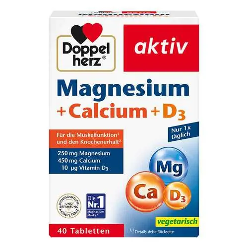 Doppelherz Magnesium + Calcium+D3 Tabletten, 40 St