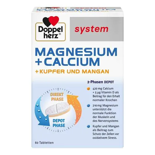 Doppelherz Magnesium + Calcium +Kupfer+Mangan syst.Tab., 60 St