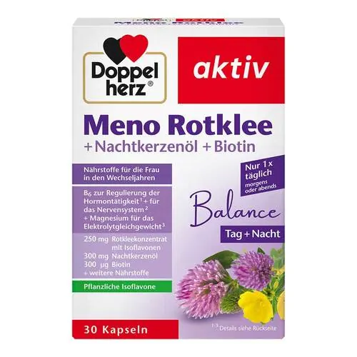 Doppelherz Meno Rotklee + Nachtkerzenöl+Biotin Kapseln , 30 St
