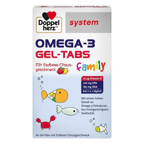 Doppelherz Omega-3 Gel-Tabs family Erdb.Cit.system, 60 St