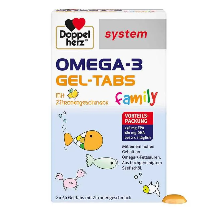 Doppelherz Omega-3 Gel-Tabs family system, 120 St