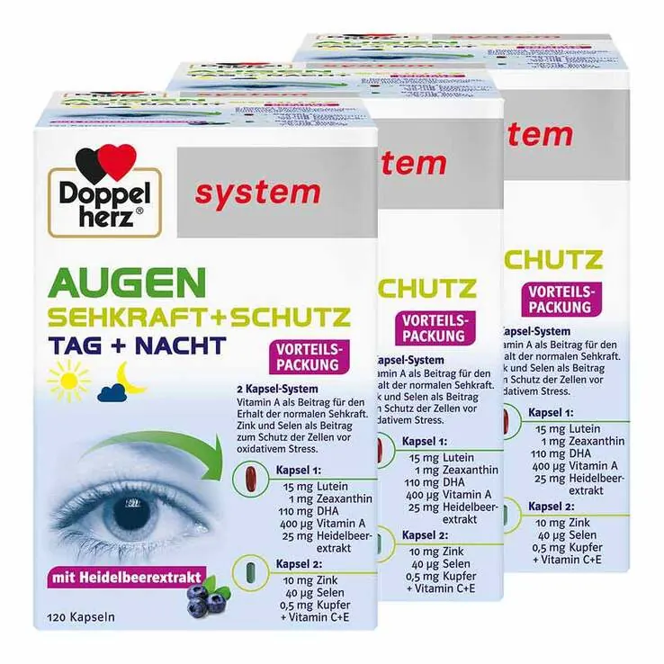 Doppelherz system Augen Sehkraft + Schutz Kapseln, 3x120 St