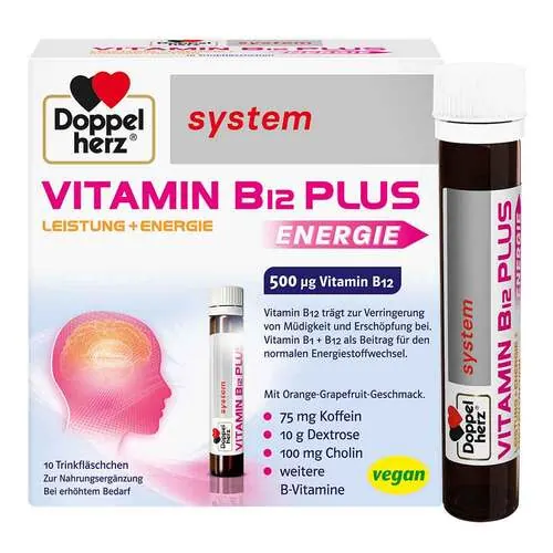 Doppelherz Vitamin B12 Plus system Trinkampullen, 10X25 ml