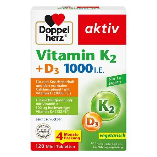 Doppelherz Vitamin K2 + D3 1000 I.E. Tabletten, 120 St