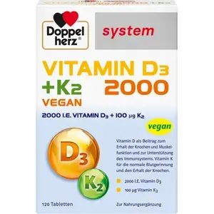 DOPPELHERZVitaminD32000+K2systemTabletten120Stück