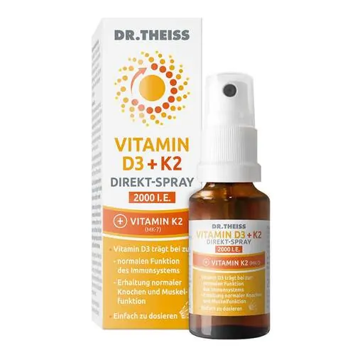 DR.THEISS Vitamin D3 + K2 Direkt-Spray 2000 I.E., 20 ml