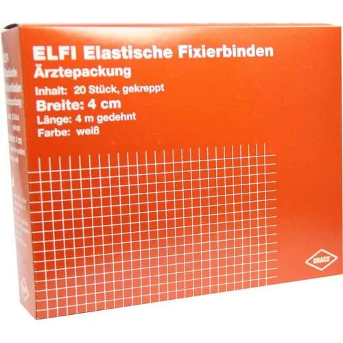 Dracoelfi elastisch Fixierbinde 4 cmx4 m gekreppt, 20 St