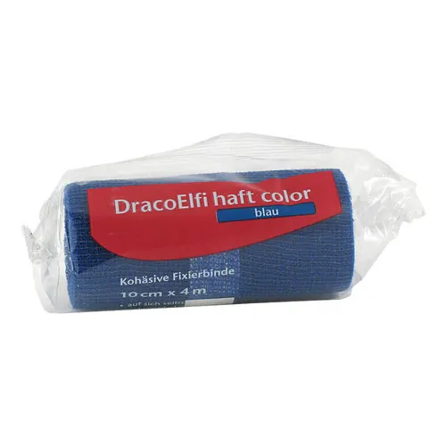 Dracoelfi haft color elastisch Fixierbinde 10 cmx4 m blau, 1 St