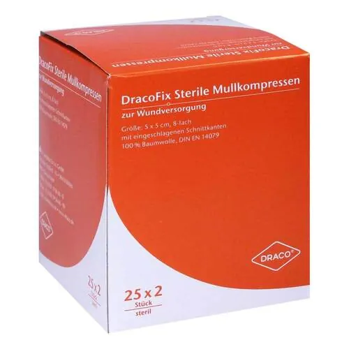 Dracofix Peel Kompressen 5x5 cm steril 8fach, 25X2 St