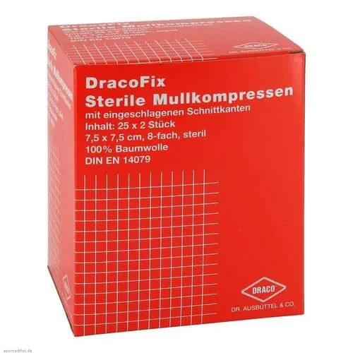 Dracofix Peel Kompressen 7,5x7,5 cm steril 8fach, 25X2 St
