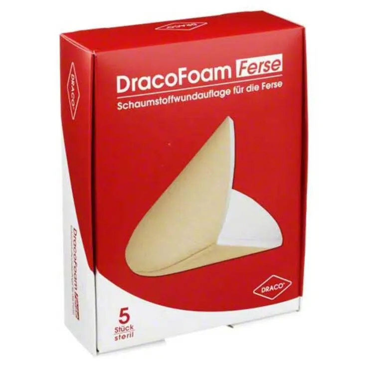 Dracofoam Ferse Schaumstoff Wundauflage, 5 St