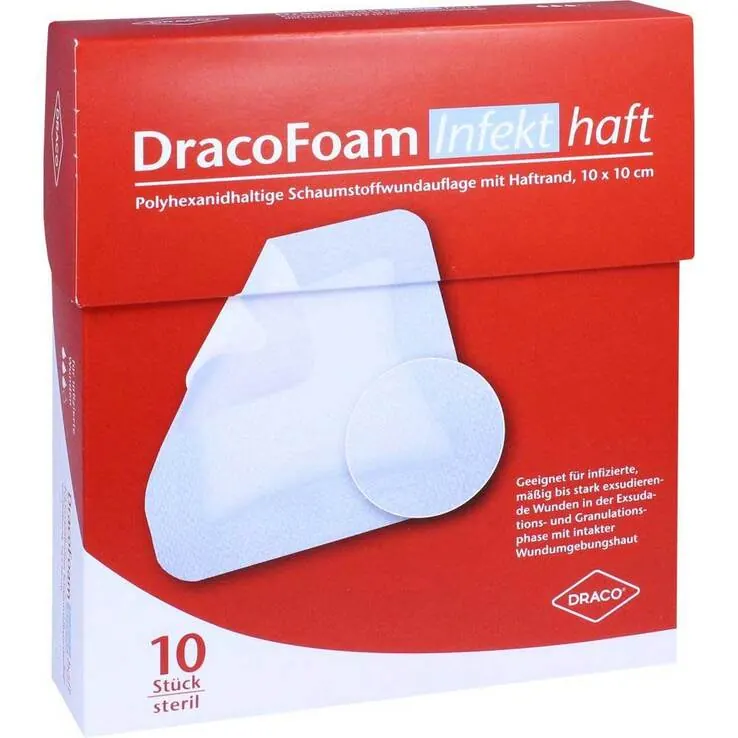 Dracofoam Infekt haft Schaumst.Wundauf.10x10cm, 10 St