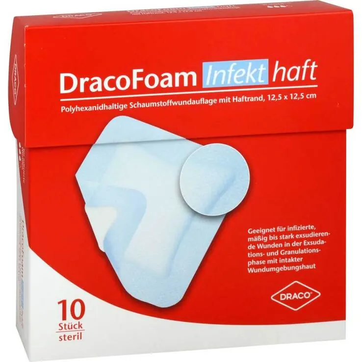 Dracofoam Infekt haft Schaumst.Wundauf.12,5x12,5cm, 10 St