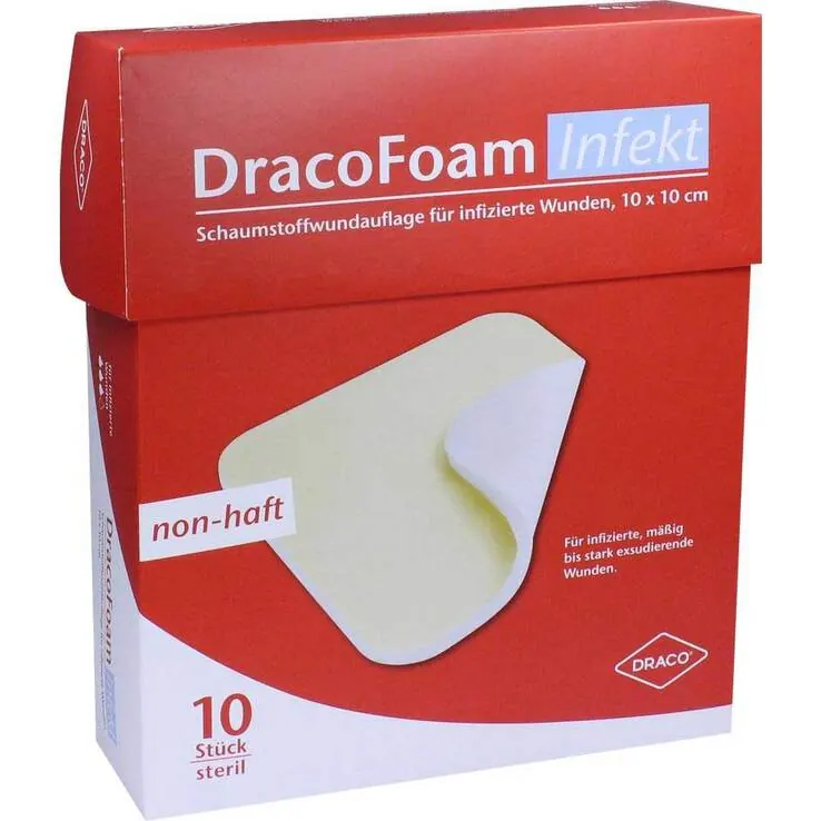 Dracofoam Infekt Schaumst.Wundauf.10x10cm, 10 St