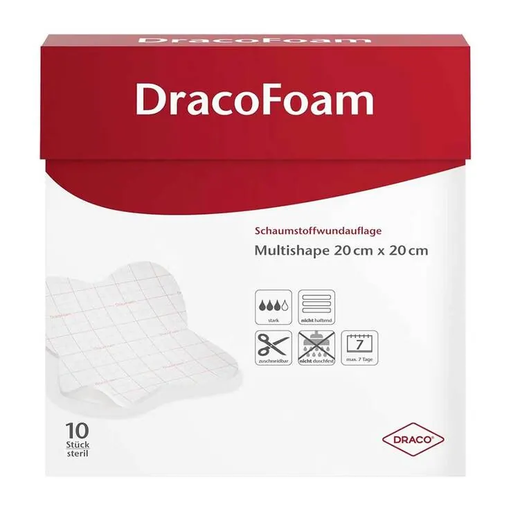 Dracofoam Schaumstoff Wundauflage Multishape 20x20 cm, 10 St
