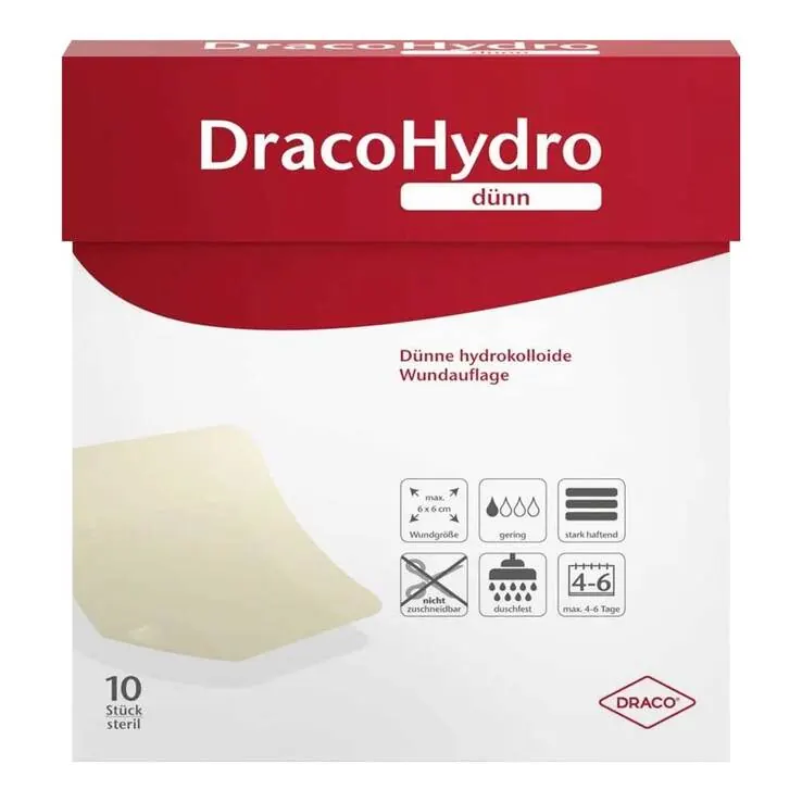 Dracohydro dünn Hydrokoll.Wundauflage 5x5 cm, 10 St