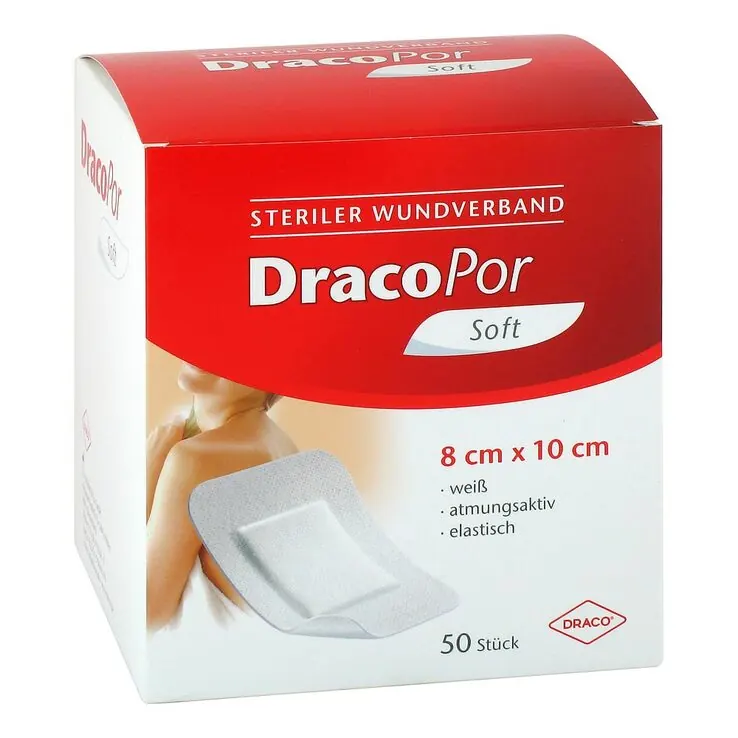 DracoPor Soft weiß Wundverband 8x10 cm steril, 50 St