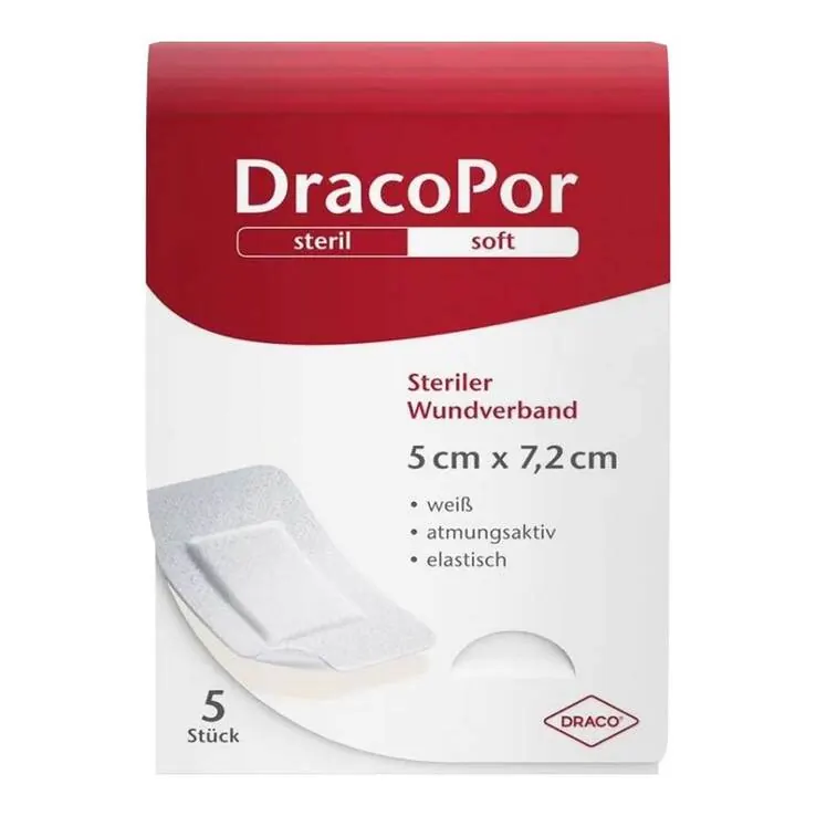 DracoPor Soft weiß Wundverband 8x15 cm steril, 20 St
