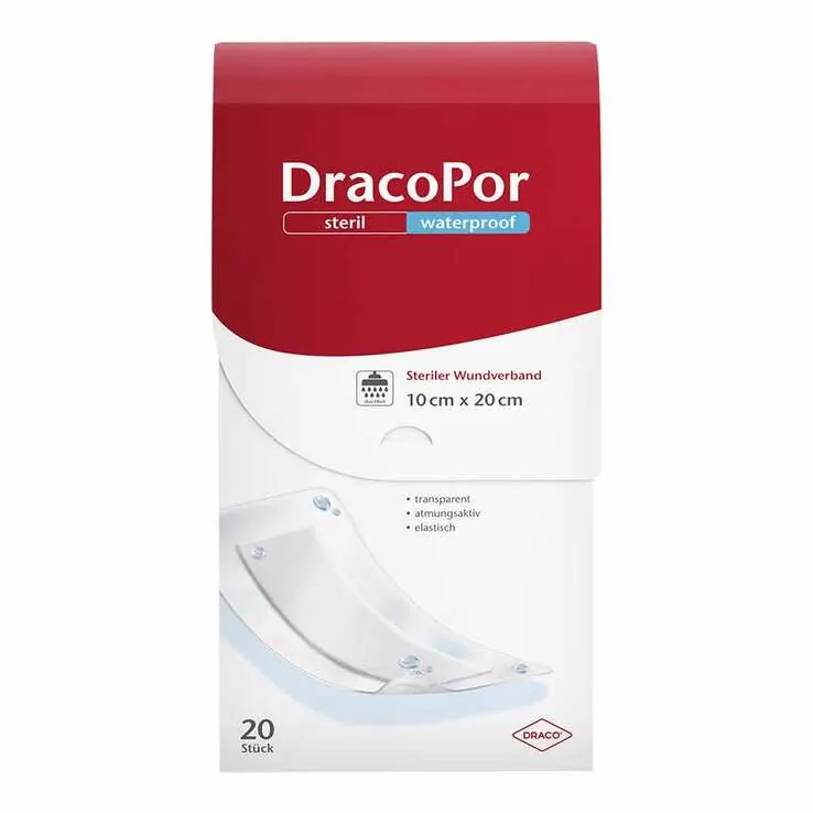 DracoPor waterproof Wundverband 10x20 cm steril, 20 St