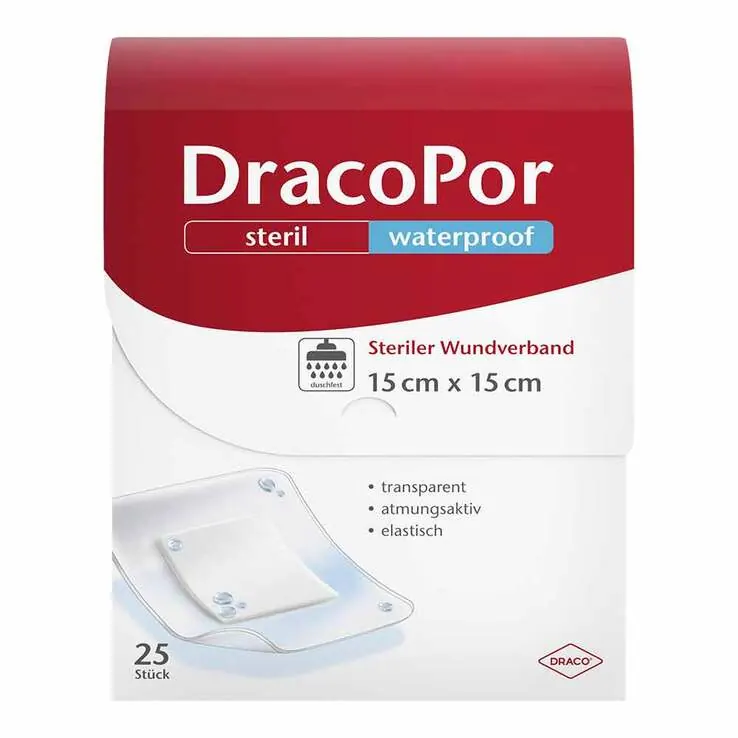 DracoPor waterproof Wundverband 15x15 cm steril, 25 St