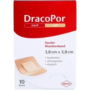 DRACOPORWundverband3,8x3,8cmsterilhautfarben10St