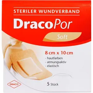 DRACOPORWundverband8x10cmsterilhautfarben5St