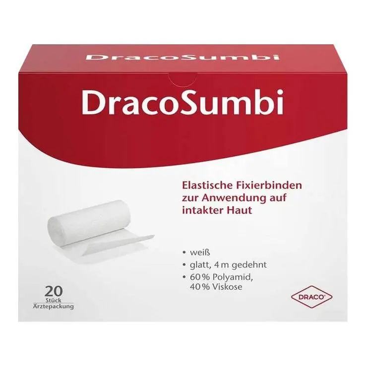 Dracosumbi Fixierbinde 6 cm x 4 m weiß, 20 St