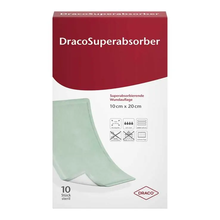 Dracosuperabsorber 10x20 cm Wundauflage, 10 St