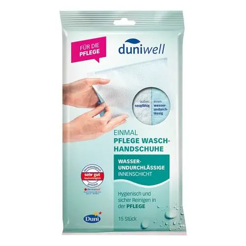 DUNIWELL Einmal Pflege Waschhandschuhe, 15 St