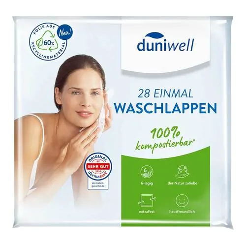 DUNIWELL Einmal Waschlappen Tissue 6lagig, 28 St