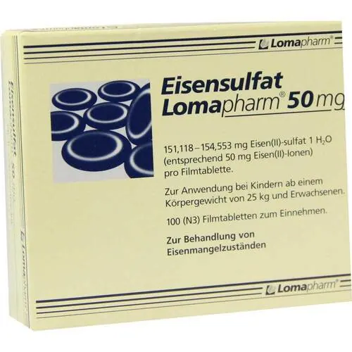 Eisensulfat Lomapharm 50 mg Filmtabletten, 100 St