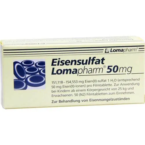Eisensulfat Lomapharm 50 mg Filmtabletten, 50 St