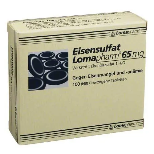 Eisensulfat Lomapharm 65 mg überzogene Tabletten , 100 St