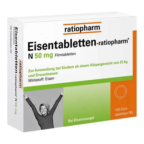 Eisentabletten-ratiopharm N 50 mg Filmtabletten, 100 St
