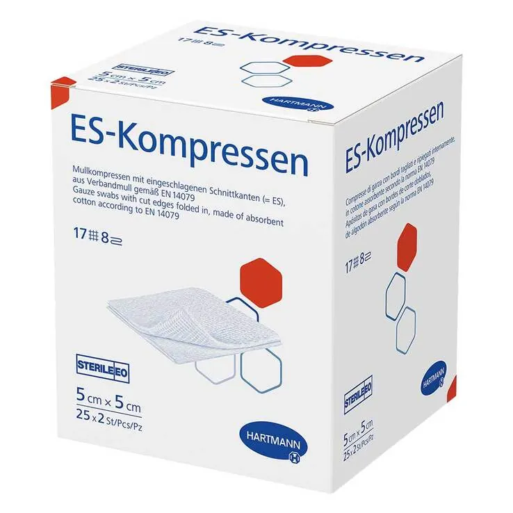 ES-KOMPRESSEN steril 5x5 cm 8fach, 25X2 St