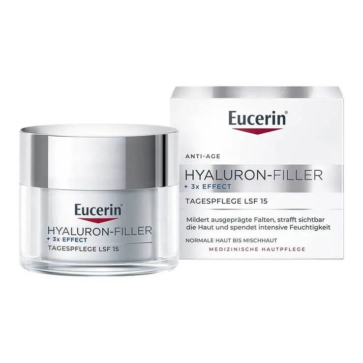 Eucerin Hyaluron-Filler Tagescreme für normale und Mischhaut Tiegel LSF 15, 50 ml