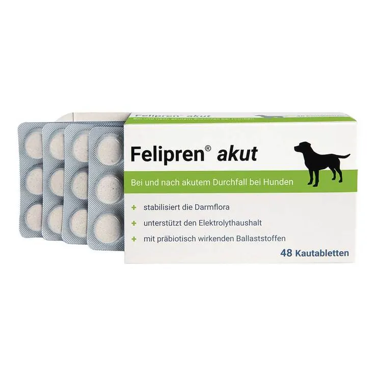 Felipren akut Kautabletten bei und nach Durchfall für Hunde, 48 St
