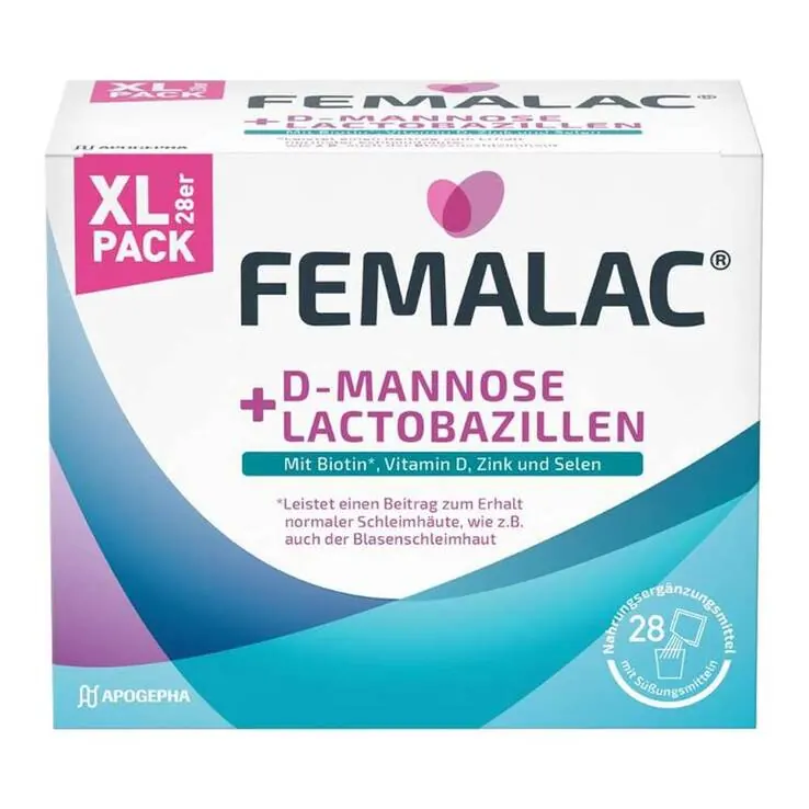 Femalac D-Mannose + Lactobazillen Pulver zur H.e.L.z.E., 28 St
