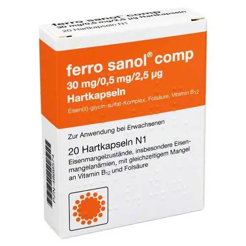 Ferro Sanol comp. Hartkapseln mit magensaftresistent überzogene Pellets, 20 St