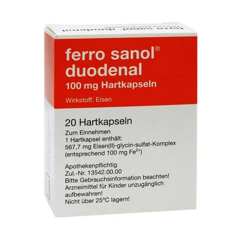 Ferro Sanol duodenal Hartkapseln mit magensaftresistent überzogene Pell., 20 St