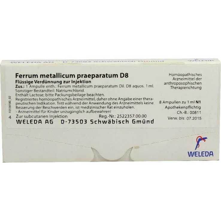 Ferrum metallicum Präparat D 8 Ampullen, 8X1 ml