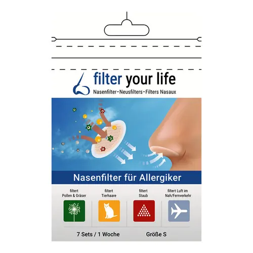 Filter Your Life Nasenfilter für Allergiker Größe S, 7X2 St