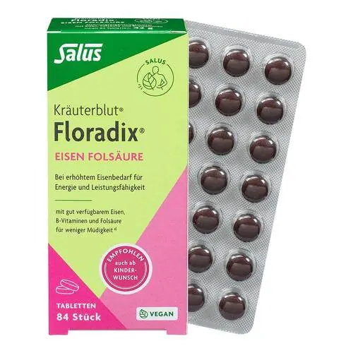 Floradix Eisen Folsäure Tabletten, 84 St